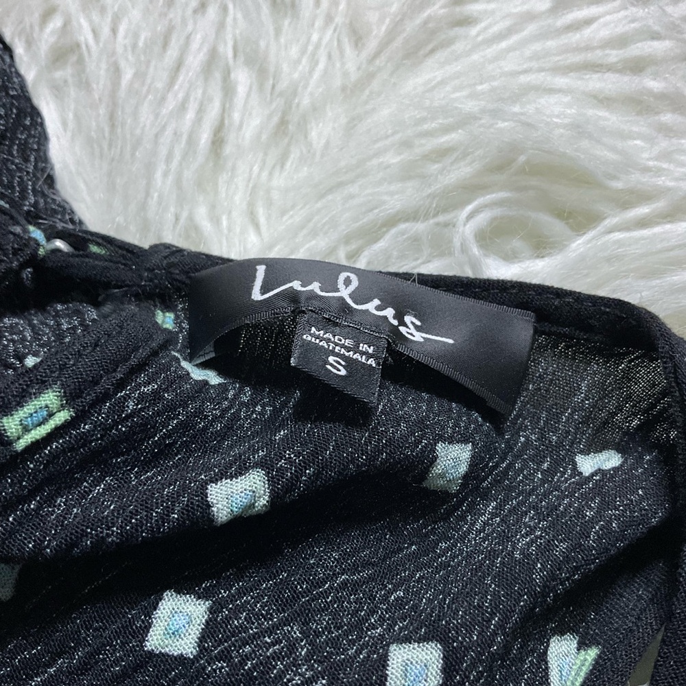 Lulu’s Phaedra Black Print Lace-Up Maxi Dress - Picture 3 of 5